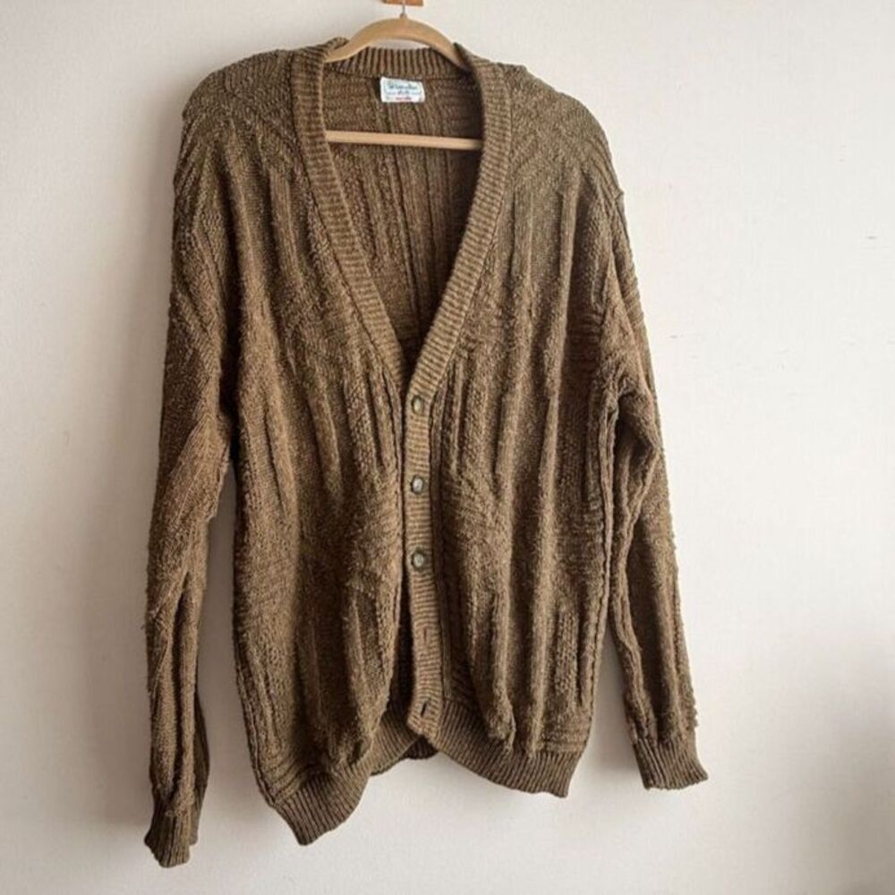 Vintage 90's Benetton Cotton Cardigan - Hunter Green (Men's L/XL)